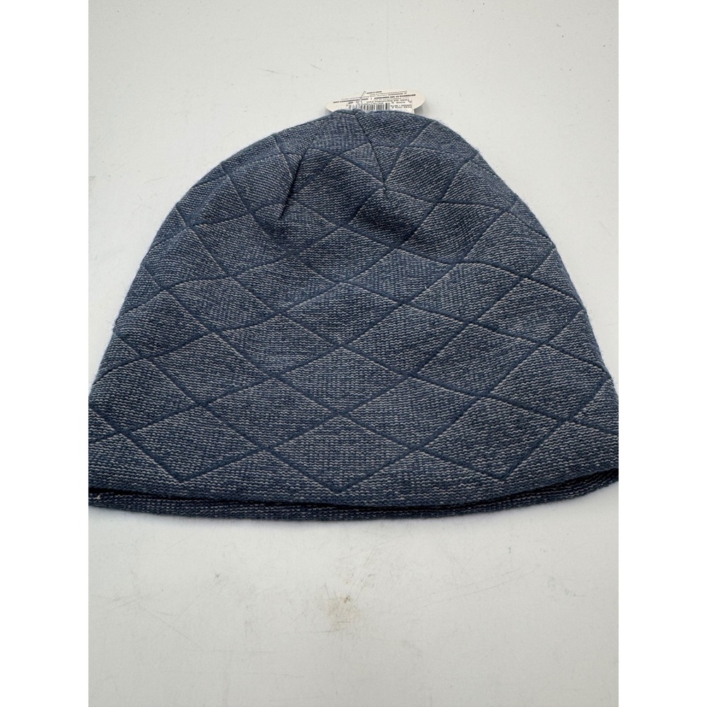 Pugs Tech Beanie Blue Grey Quilted Diamond Pattern Knit Skull Cap Hat NWT